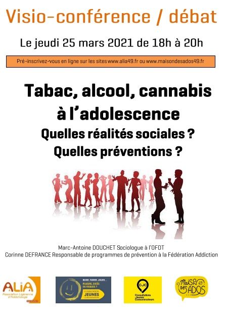 Visio conférence – tabac, alcool, cannabis à l’adolescence